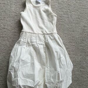 Zara White Cream Kids Bubble Hem Dress Size 6